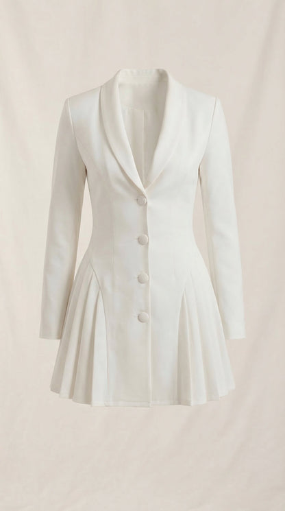Vestido Blazer Mini Glenda con Falda Plisada