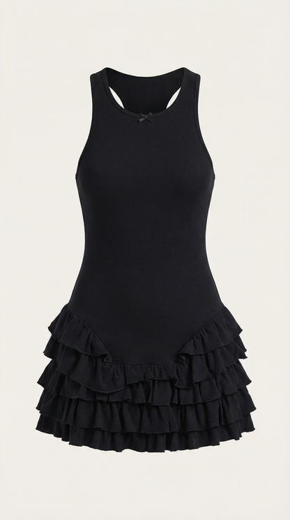Vestido Mini Gwen con Falda de Volantes