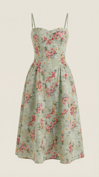 Vestido Midi Odette con Corsé