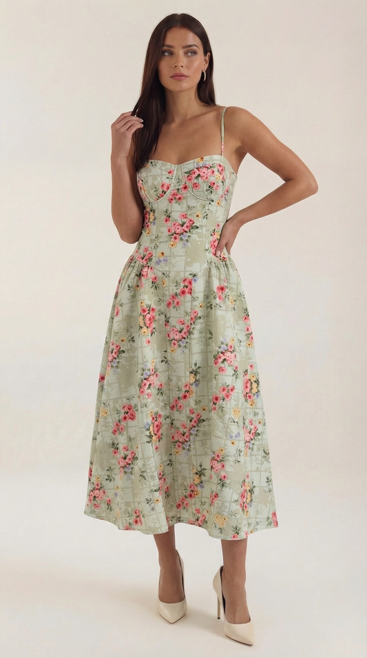 Vestido Midi Odette con Corsé