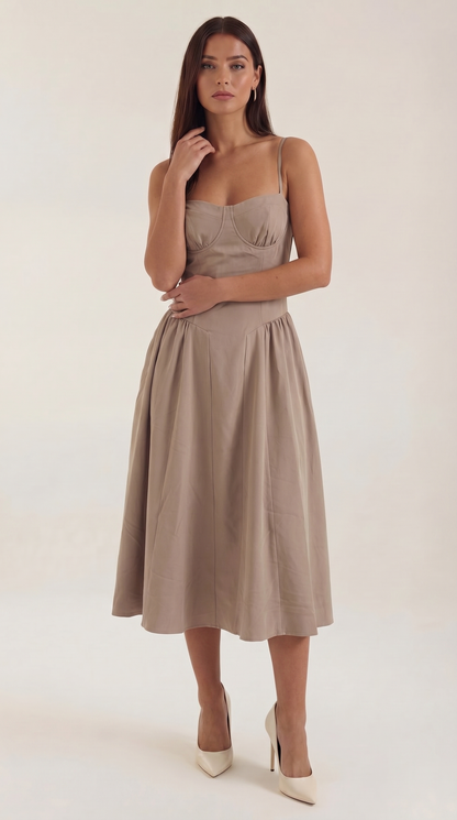 Vestido Midi Odette con Corsé