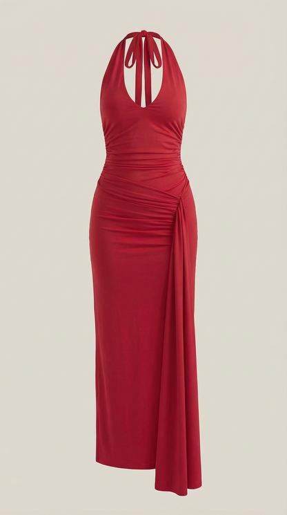 Vestido Maxi Paulette con Escote Halter