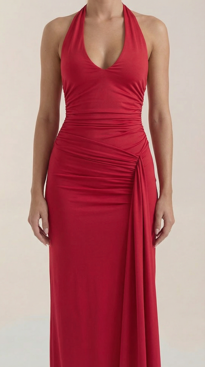Vestido Maxi Paulette con Escote Halter