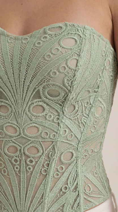 Top Corsé Robyn de Encaje sin Tirantes