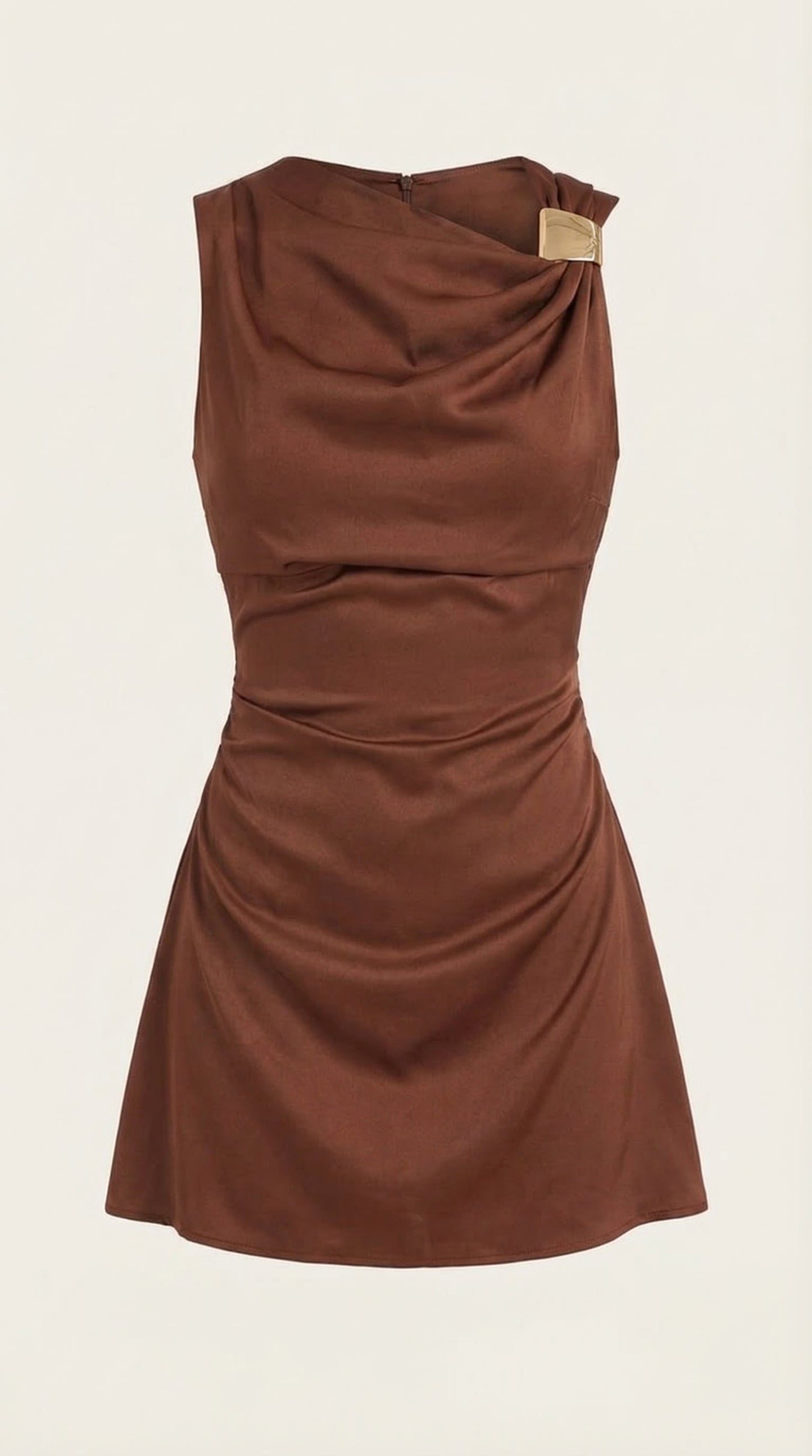 Vestido Mini Rosalie con Escote Cascada