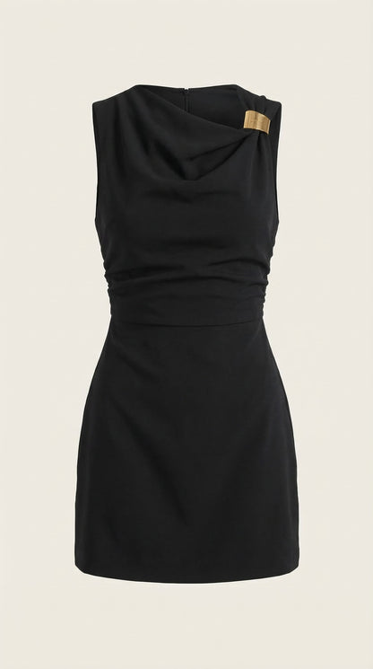 Vestido Mini Rosalie con Escote Cascada