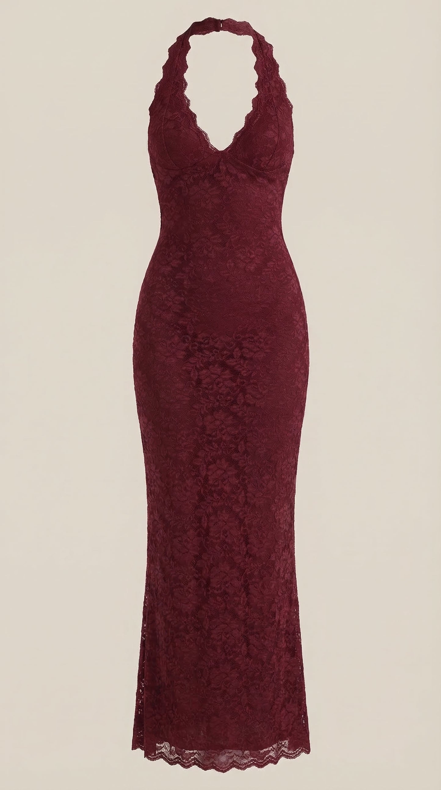 Vestido Maxi Roxanne de Encaje con Escote Halter