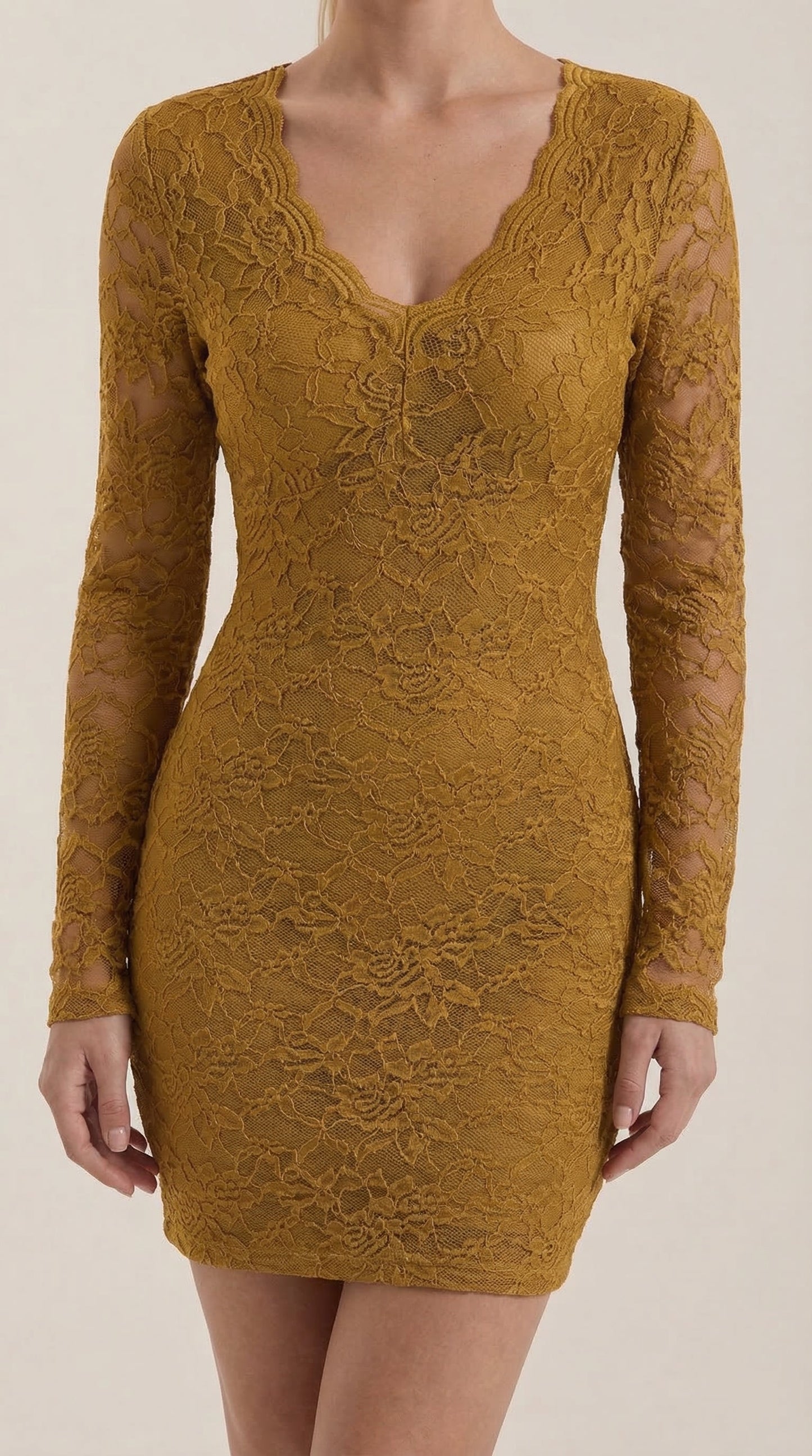 Vestido Mini Sadie Ajustado de Encaje