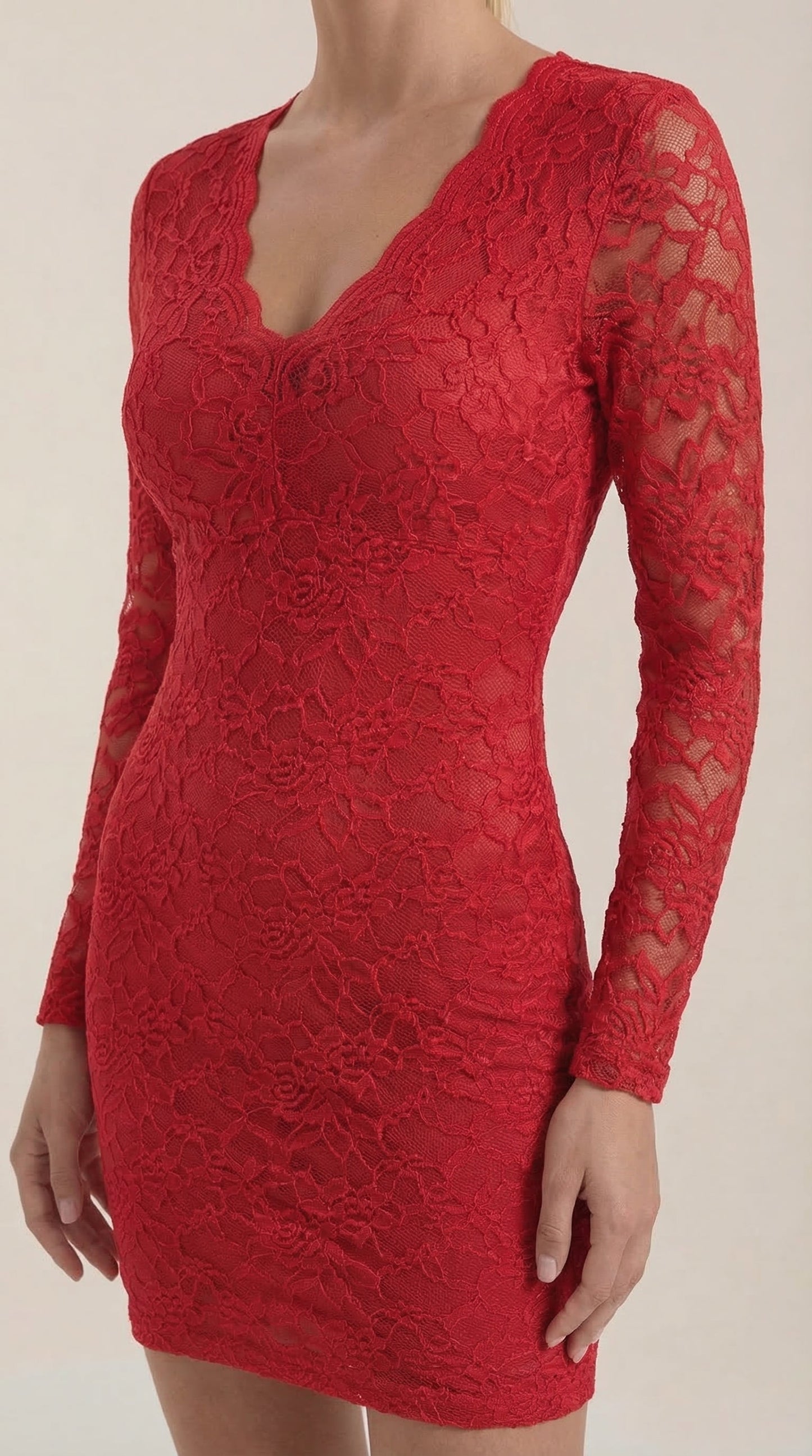 Vestido Mini Sadie Ajustado de Encaje