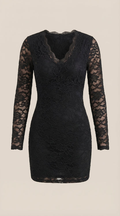 Vestido Mini Sadie Ajustado de Encaje